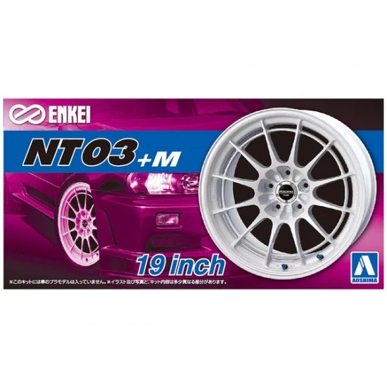 Aoshima 05392 1/24 19inch Enkei NT03+M Wheels and Tyres Set - Model Cars