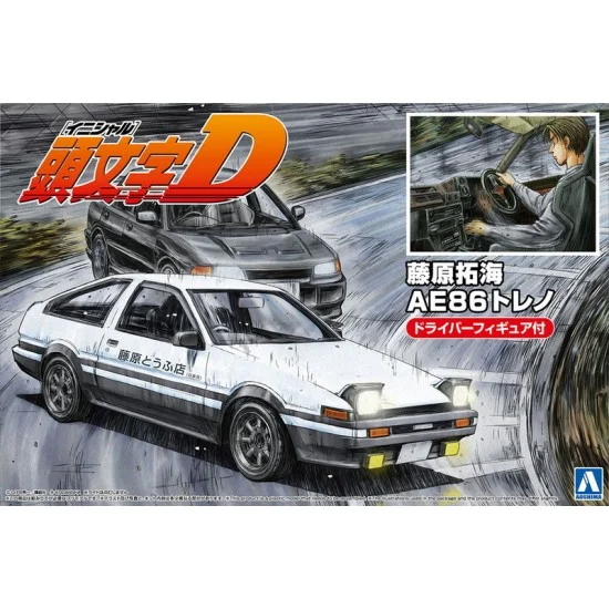 Aoshima 05954 1/24 Initial D Fujiwara Takumi AE86 Trueno (Project-D Ver.) w/Figure