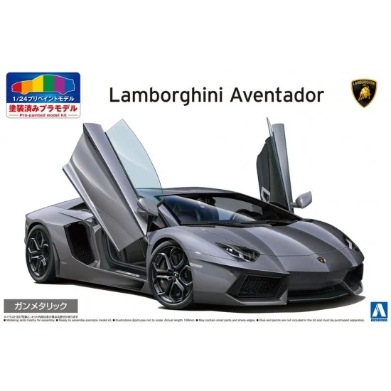 Aoshima 06202 1/24 Lamborghini Aventador Gun Metallic (Pre-Painted)