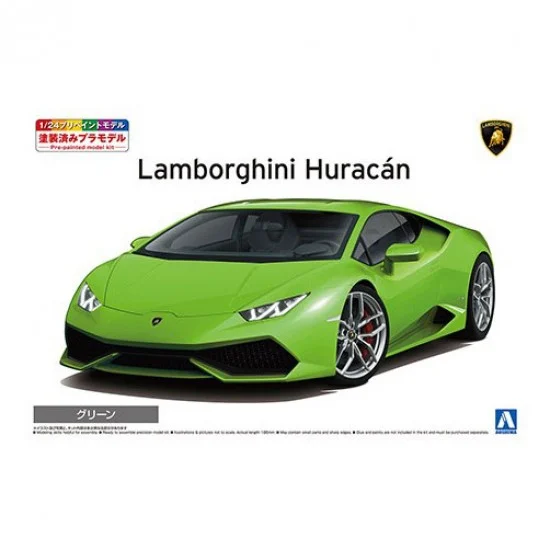 Aoshima 06642 1/24 '14 Lamborghini Huracan Green Pre-Painted Model No.4-A
