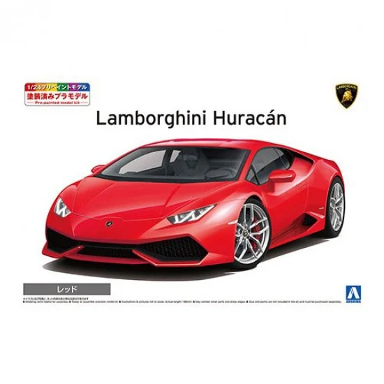 Aoshima 06644 1/24 '14 Lamborghini Huracan Red Pre-Painted Model No.4-C