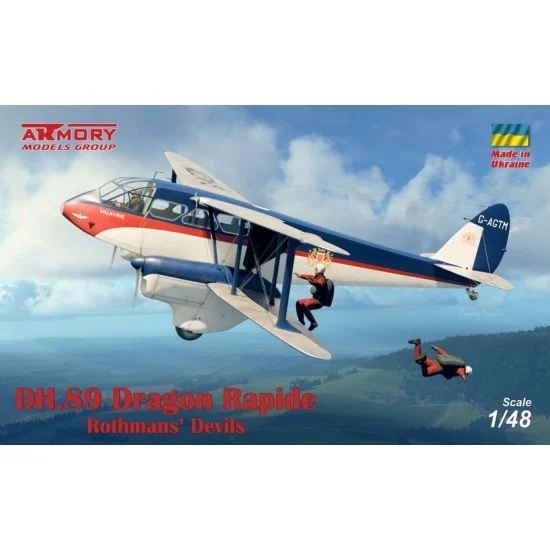 Armory Production 48014 1/48 DH.89 Dragon Rapide, Short-Haul Airliner ''Rothmans' Devils''