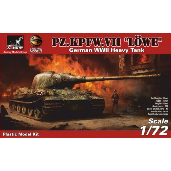 Armory Production 72201 1/72 WWII German Pz.VII Lowe Prototype Tank - Military Vehicles & Tanks