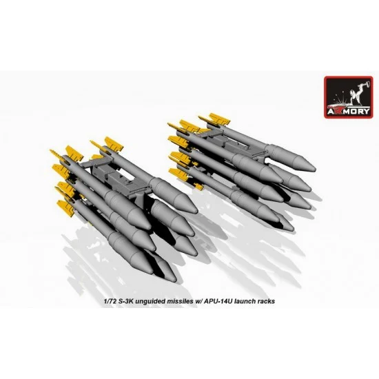 Armory Production ACA7273 1/72 Su-17 S-3K Unguided Missiles w/APU-14U Rack