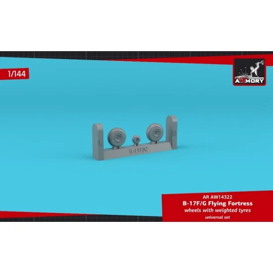 Armory Production AW14322 1/144 B-17F/G Flying Fortress Wheels w/Weighted Tyres for Academy/CRO/MNC/Revell kits