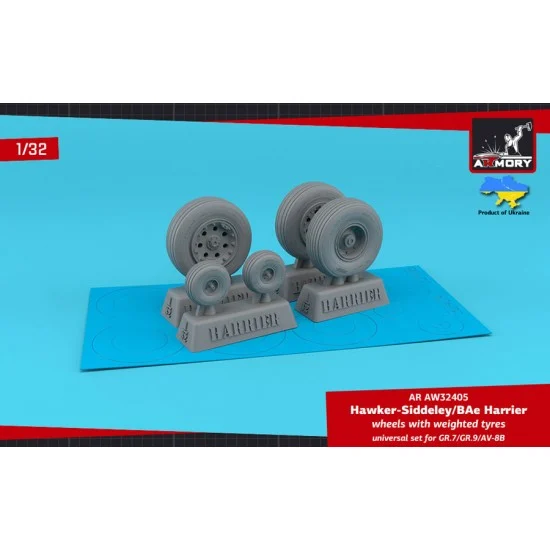 Armory Production AW32405 1/32 H.S. Harrier GR.7/GR.9/AV-8B Wheels w/Weighted Tyres for Trumpeter kits