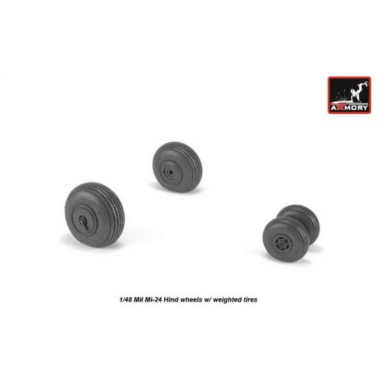 Armory Production AW48031 1/48 Mil Mi-24/D/V/Mi-35 Hind Wheels w/Weighted Tyres