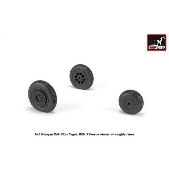 Armory Production AW48033 1/48 Mikoyan MiG-15bis Fagot (Late)/MiG-17 Fresco Wheels w/Weighted Tyres
