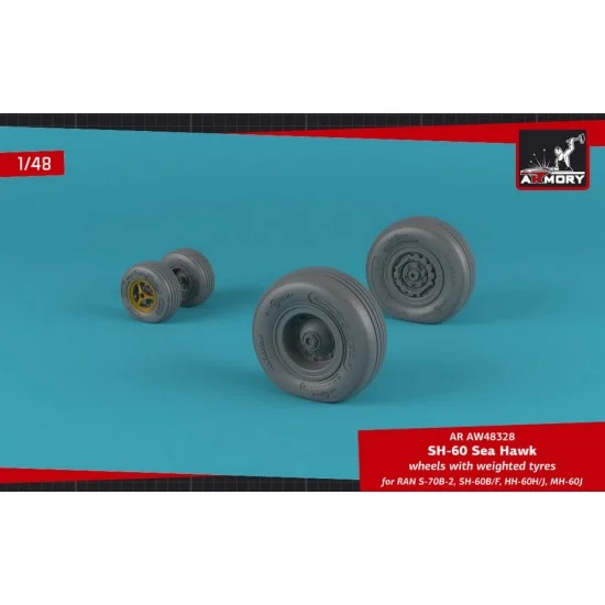 Armory Production AW48328 1/48 Australian RAN Sikorsky SH-60 Seahawk Wheels w/Weighted Tyres