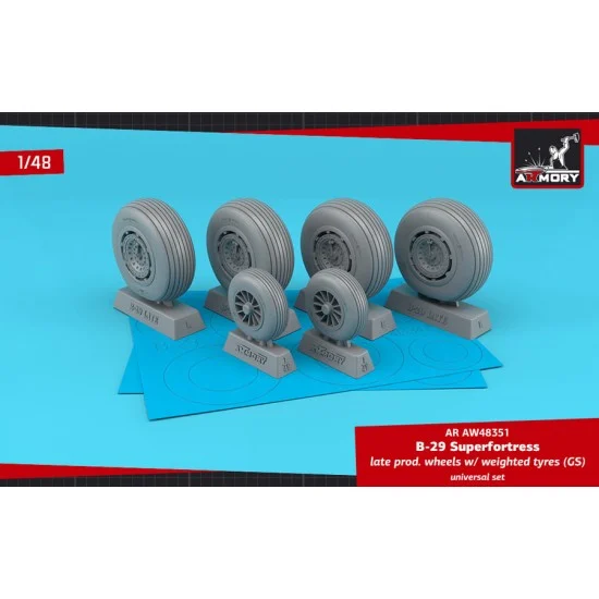 Armory Production AW48351 1/48 B-29 Superfortress Late Wheels w/Weighted Tyres (Gs)