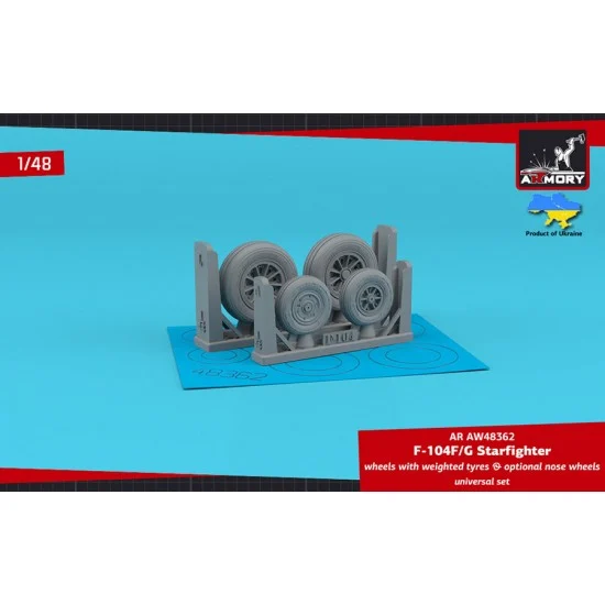 Armory Production AW48362 1/48 F-104G Starfighter Weighted Wheels (with optional nose wheels)
