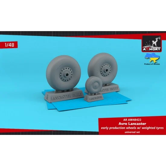 Armory Production AW48422 1/48 Avro Lancaster Wheels Early Type w/Weighted Tyres for HK Model/Tamiya kits - Model Planes