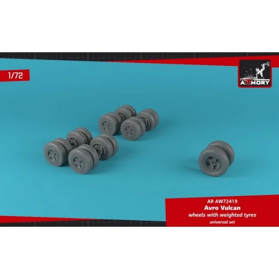 Armory Production AW72419 1/72 Avro "Vulcan" Wheels w/Weighted Tires - Model Planes