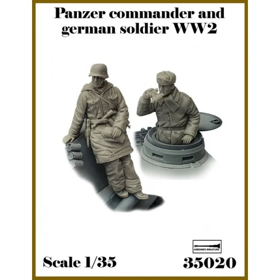 Ardennes Miniature 35020 1/35 WWII Panzer Commander & German Soldier (2 figures) - Model Figures
