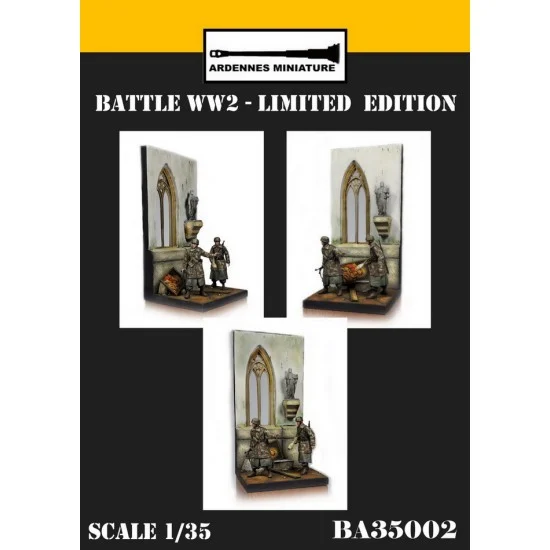 Ardennes Miniature BA35002 1/35 WWII Battle - German Soldiers (2 figures) & Scene [Limited Edition]