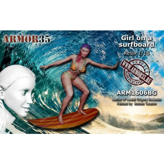 Armor35 1606BG 1/16 Girl on a Surfboard (resin) - Model Figures