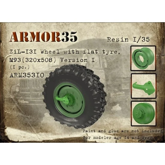 Armor35 35310 1/35 ZiL-131 Wheel w/Flat Tyre M93 (320 x 508) Version I