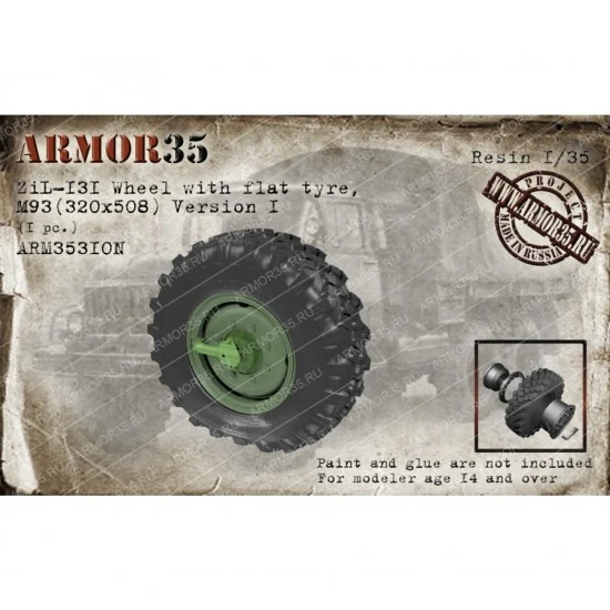 Armor35 35310N 1/35 ZiL-131 Wheel with Flat Tyre, M93 (320x508) Version I (1pc)