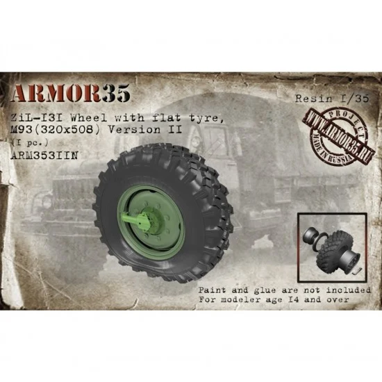 Armor35 35311N 1/35 ZiL-131 Wheel with Flat Tyre, M93 (320x508) Version II (1pc)