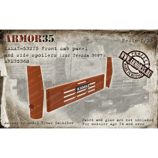 Armor35 35368 1/35 KAMAZ-53215 Front Cab Panel and Side Spoilers for Zvezda kit #3697 (Resin)