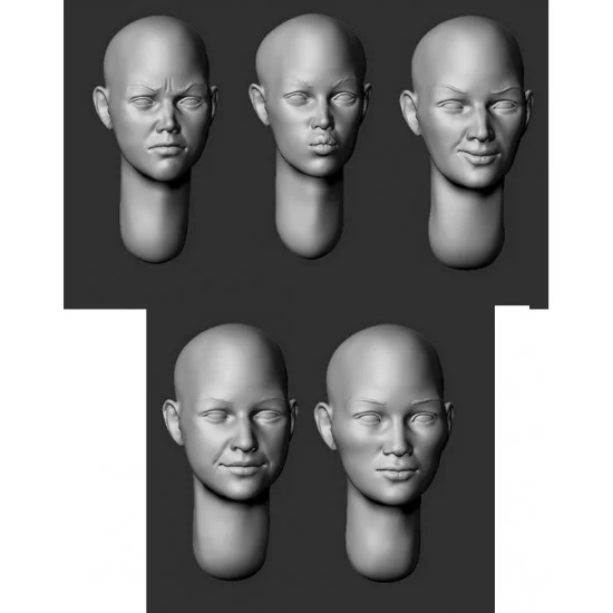 Armor35 356045 1/35 Bald Female Heads set Vol.3 - Model Figures