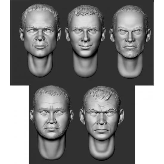 Armor35 356067 1/35 Hairy Heads (set 14) - Model Figures