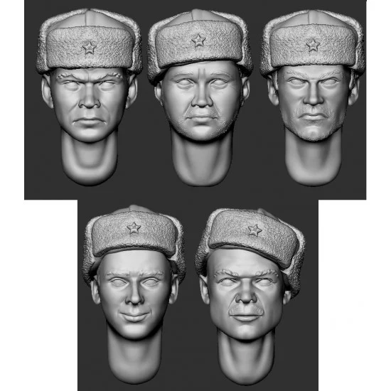 Armor35 356068 1/35 WWII Soviet Soldiers in Winter Hats (set 1) - Model Figures