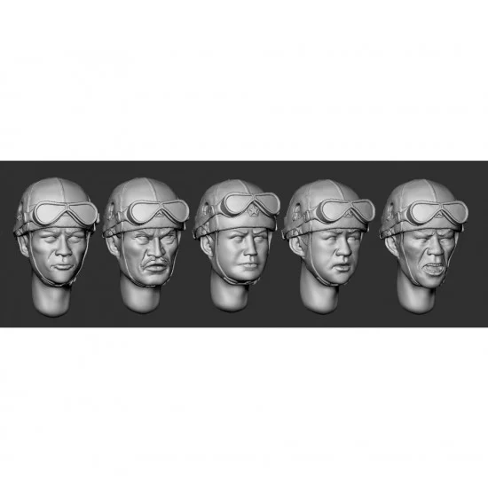 Armor35 356089 1/35 Kwantung Army Tankers #Head Set 1 - Model Figures