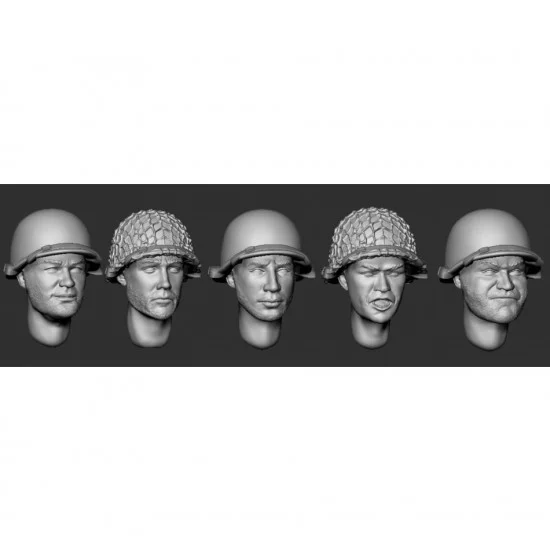 Armor35 356095 1/35 WWII American Paratroopers Heads - Model Figures