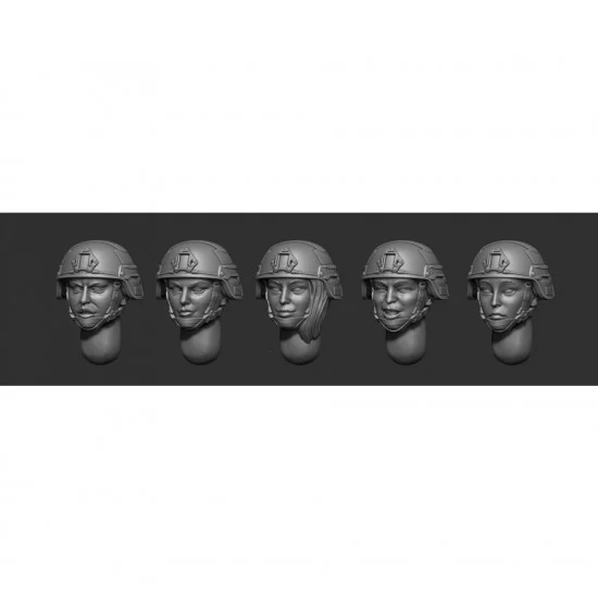 Armor35 356128 1/35 Female Heads in Helmets #Set 1 - Model Figures