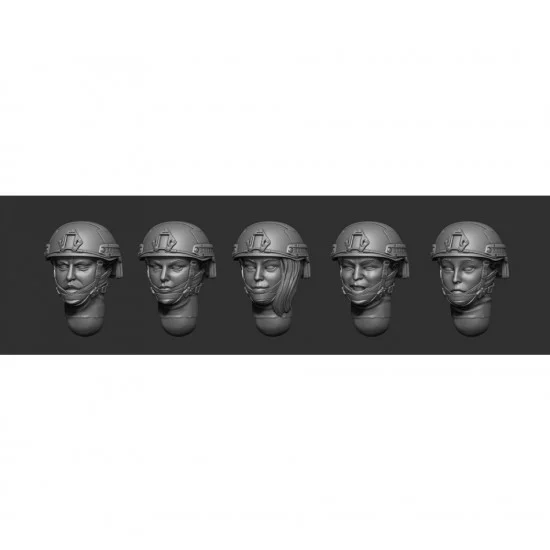Armor35 356129 1/35 Female Heads in Helmets #Set 2 - Model Figures