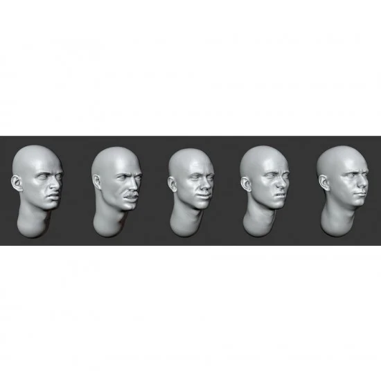 Armor35 356130 1/35 Bald Head x5 (Set 27) - Model Figures