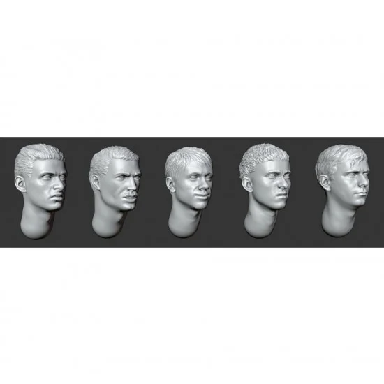 Armor35 356131 1/35 Hairy Head x5 (Set 28) - Model Figures