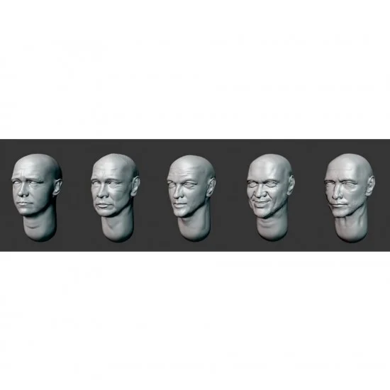 Armor35 356134 1/35 Bald Head x5 (Set 28) - Model Figures