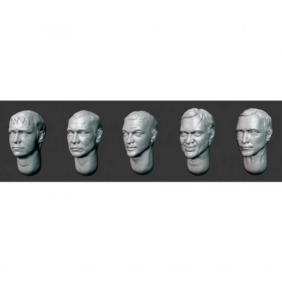 Armor35 356135 1/35 Hairy Head x5 (Set 29) - Model Figures