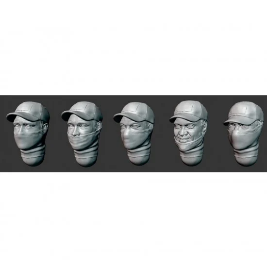 Armor35 356137 1/35 Russian Soldiers Head x5 In Buffs (Set 2) - Model Figures
