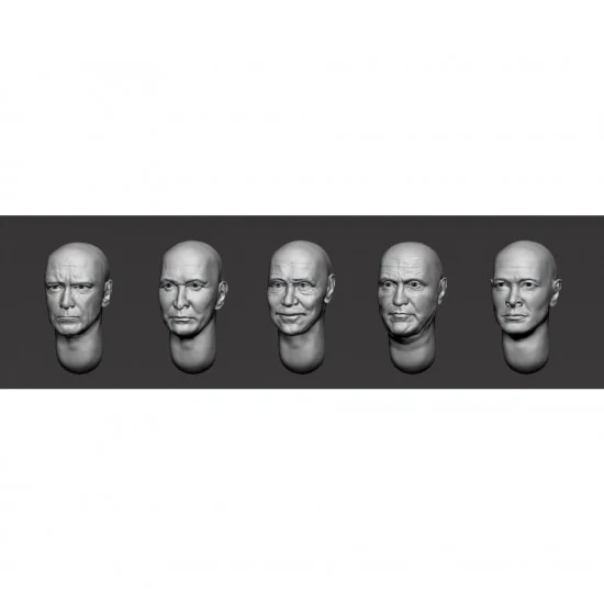 Armor35 356138 1/35 Bald Head x5 (Set 29) - Model Figures