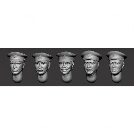 Armor35 356140 1/35 WWII Soviet Naval Officers Head x5 (Set 1) - Model Figures