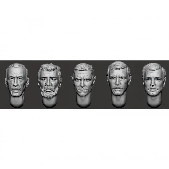 Armor35 356142 1/35 Hairy Head x5 (Set 31) - Model Figures