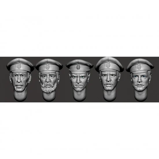 Armor35 356143 1/35 WWI Russian Soldiers Head x5 (Set 3) - Model Figures