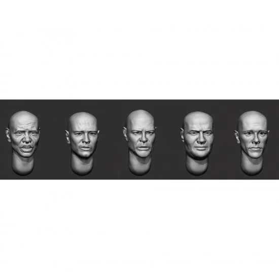 Armor35 356148 1/35 Bald Head x5 (Set 31) - Model Figures