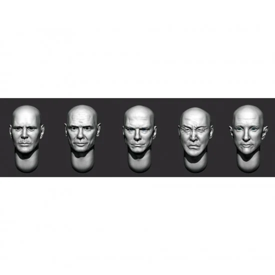 Armor35 356151 1/35 Bald Head x5 (Set 32) - Model Figures