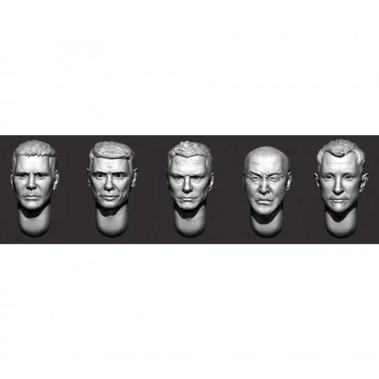 Armor35 356152 1/35 Hairy Head x5 (Set 33) - Model Figures