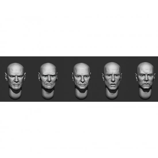 Armor35 356154 1/35 Bald Head x5 (Set 33) - Model Figures