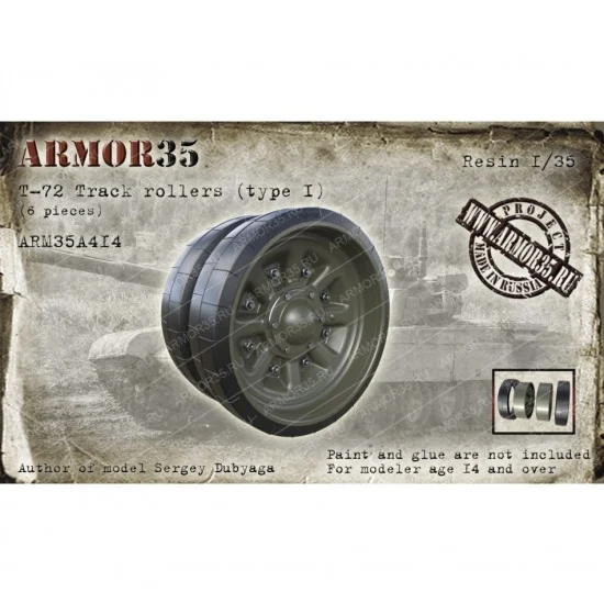 Armor35 35A414 1/35 T-72 Track Rollers without Tyres Type I (6pcs)