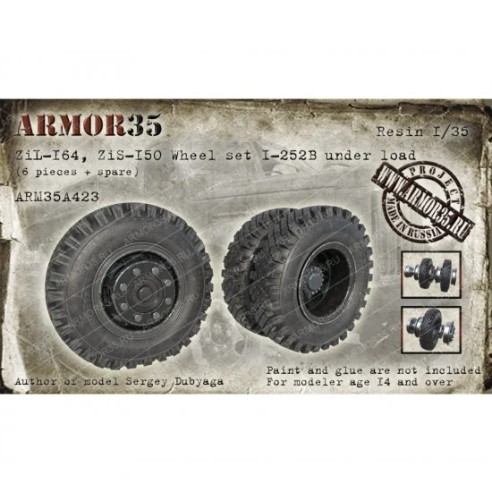 Armor35 35A423 1/35 ZiL-164, ZiS-150 Wheel set I-252B under load (6pcs & 1 spare)