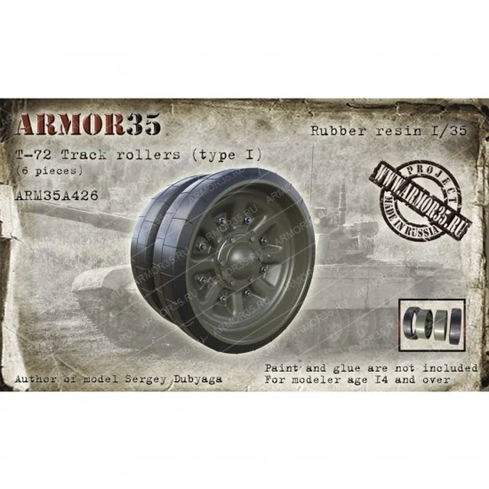 Armor35 35A426 1/35 T-72 Track Rollers without Tyres (Rubber Resin, 6pcs)