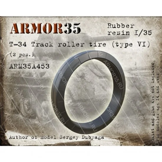 Armor35 35A453 1/35 T-34 Track Roller Tyre Type VI (2pcs)
