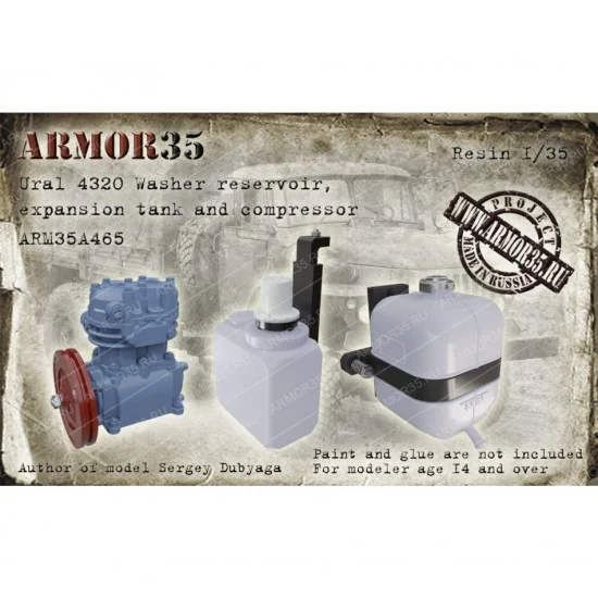 Armor35 35A465 1/35 Ural 4320 Washer Reservoir, Expansion Tank & Compressor - Military Vehicles & Tanks