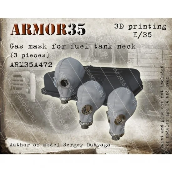 Armor35 35A472 1/35 Gas Mask for Fuel Tank Neck (3pcs) - Model Figures